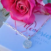 Ashes into Silver Disc Necklace