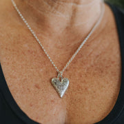 Holding You Close Ashes into Silver Memory Heart Necklace