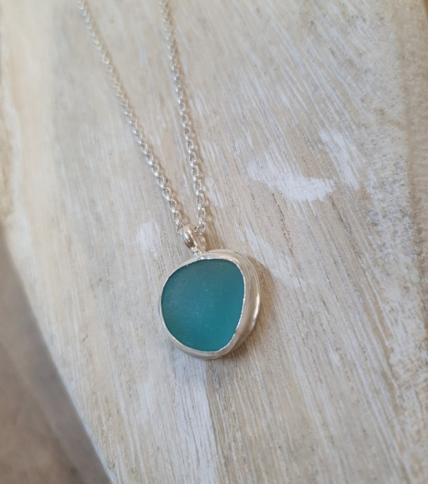 Aqua Tide Seaglass Necklace 42